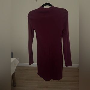 Small maroon turtleneck long sleeve dress